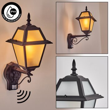 Fornelos Buitenlicht, Wandlamp voor buiten, Wandlamp Zwart, 1-licht, Bewegingsmelder