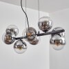 Koyoto Hanglamp, Kogellampje, Hanglamp Chroom, Duidelijk, Rookkleurig, 8-lichts