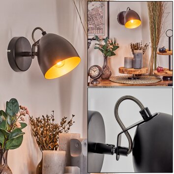 Bjedstrup Plafondspot, Wandlamp, Wandspot Zwart, 1-licht