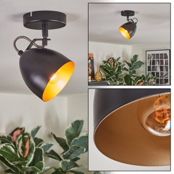 Bjedstrup Plafondlamp, Plafondspot, Muurspot Zwart, 1-licht