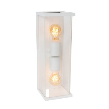 Lucide CLAIRE Wandlamp voor buiten Wit, 2-lichts