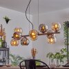 Gastor Hanglamp, Kogellampje, Hanglamp Amber, Chroom, Rookkleurig, 10-lichts