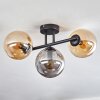 Gastor Plafondlamp, Kogellampje Amber, Rookkleurig, 3-lichts