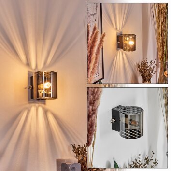 Bamako Licht omhoog & omlaag, Wandlamp LED Zwart, 1-licht