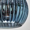 Koyoto Plafondlamp, Kogellampje Blauw, Groen, Koperkleurig, 3-lichts