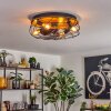 Tourais Plafondlamp, Plafondventilator met verlichting LED houtlook, Zwart, 4-lichts, Afstandsbediening