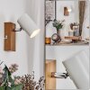 Gesteira Wandlamp, Muurspot Chroom, houtlook, 1-licht