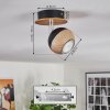 Haldor Plafondlamp, Plafondspot Bruin, Chroom, Zwart, 1-licht