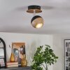 Haldor Plafondlamp, Plafondspot Bruin, Chroom, Zwart, 1-licht