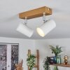 Gesteira Plafondlamp, Plafondspot Chroom, houtlook, 2-lichts