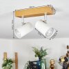 Gesteira Plafondlamp, Plafondspot Chroom, houtlook, 2-lichts