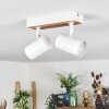 Gesteira Plafondlamp, Plafondspot houtlook, Wit, 2-lichts