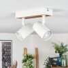 Gesteira Plafondlamp, Plafondspot houtlook, Wit, 2-lichts