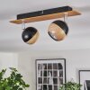 Haldor Plafondlamp, Plafondspot Bruin, Chroom, Zwart, 2-lichts