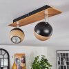 Haldor Plafondlamp, Plafondspot Bruin, Chroom, Zwart, 2-lichts