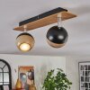 Haldor Plafondlamp, Plafondspot Bruin, Chroom, Zwart, 2-lichts