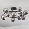 Chehalis Plafondlamp, Kogellampje 76 cm Chroom, Rookkleurig, 12-lichts