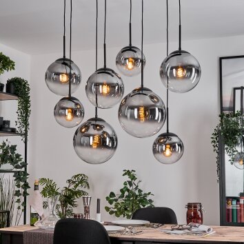 Gastor Hanglamp, Kogellampje, Hanglamp Duidelijk, Rookkleurig, 8-lichts