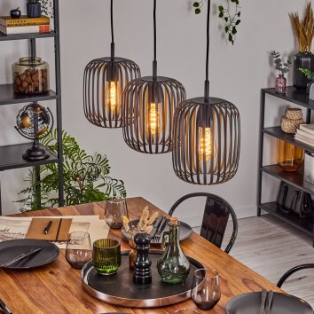 Bystrup Hanglamp, Hanglamp Zwart, 3-lichts