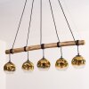 Ripoll Hanglamp, Kogellampje, Hanglamp Goud, Duidelijk, 5-lichts