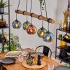 Ripoll Hanglamp, Kogellampje, Hanglamp Blauw, Groen, Koperkleurig, 5-lichts