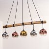 Ripoll Hanglamp, Kogellampje, Hanglamp Natuurlijke kleuren, Zwart, 5-lichts