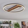 Hadel Plafondlamp LED houtlook, Zwart, 1-licht