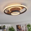 Hadel Plafondlamp LED houtlook, Zwart, 1-licht