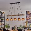 Ripoll Hanglamp, Kogellampje, Hanglamp Natuurlijke kleuren, Zwart, 5-lichts