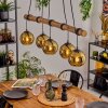 Koyoto Hanglamp, Kogellampje, Hanglamp Natuurlijke kleuren, Zwart, 5-lichts