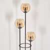 Koyoto Kogellampje, Staande lamp Hout donker, Zwart, 3-lichts