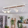 Gesteira Plafondlamp, Hanglamp, Staande lamp Hout licht, Zwart, 4-lichts