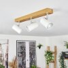 Gesteira Plafondlamp, Plafondspot Chroom, houtlook, 3-lichts