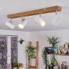 Gesteira Plafondlamp, Plafondspot Chroom, houtlook, 4-lichts