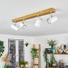 Gesteira Plafondlamp, Plafondspot Chroom, houtlook, 4-lichts