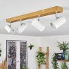 Gesteira Plafondlamp, Plafondspot Chroom, houtlook, 4-lichts