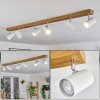 Gesteira Plafondlamp, Plafondspot Chroom, houtlook, 6-lichts