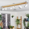 Gesteira Plafondlamp, Plafondspot Chroom, houtlook, 6-lichts