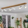 Gesteira Plafondlamp, Plafondspot Chroom, houtlook, 6-lichts