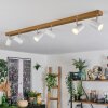 Gesteira Plafondlamp, Plafondspot Chroom, houtlook, 6-lichts