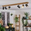 Gesteira Plafondlamp, Plafondspot houtlook, Zwart, 6-lichts