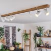 Gesteira Plafondlamp, Plafondspot Chroom, houtlook, 6-lichts