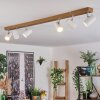 Gesteira Plafondlamp, Plafondspot Chroom, houtlook, 6-lichts