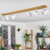 Gesteira Plafondlamp, Plafondspot Chroom, houtlook, 6-lichts