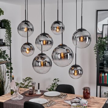 Gastor Hanglamp, Kogellampje, Hanglamp Duidelijk, Rookkleurig, 8-lichts