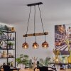 Ripoll Hanglamp, Kogellampje, Hanglamp Natuurlijke kleuren, Zwart, 3-lichts