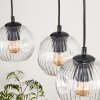 Ripoll Hanglamp, Kogellampje, Hanglamp Natuurlijke kleuren, Zwart, 3-lichts