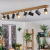 Gesteira Plafondlamp, Plafondspot houtlook, Zwart, 8-lichts