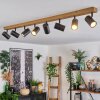 Gesteira Plafondlamp, Plafondspot houtlook, Zwart, 8-lichts