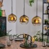 Ripoll Hanglamp, Kogellampje, Hanglamp Goud, Duidelijk, 3-lichts